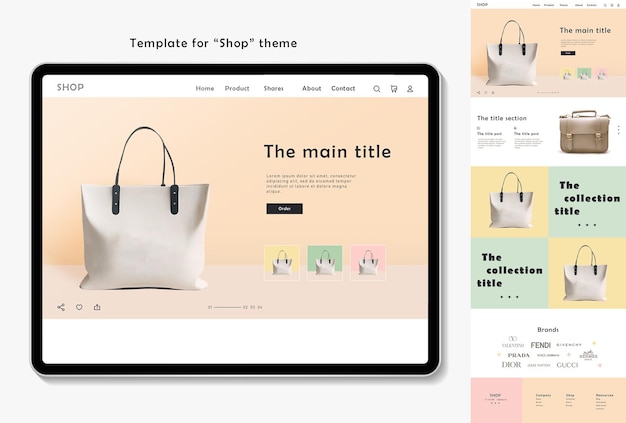 PSD template for shop theme