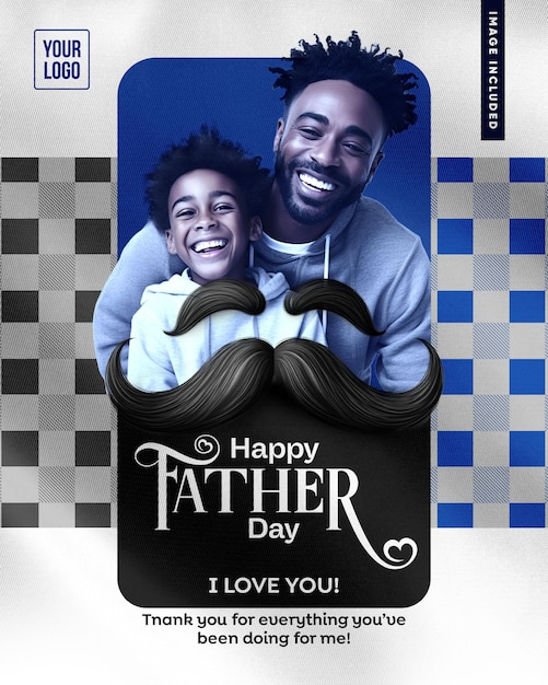 PSD template social media a4 happy father039s day i love you