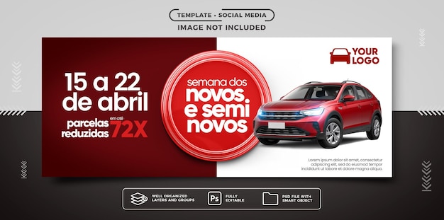 Template social media banner vehicle sales agency