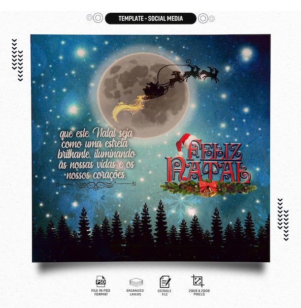 PSD template социальные сети natal feliz natal