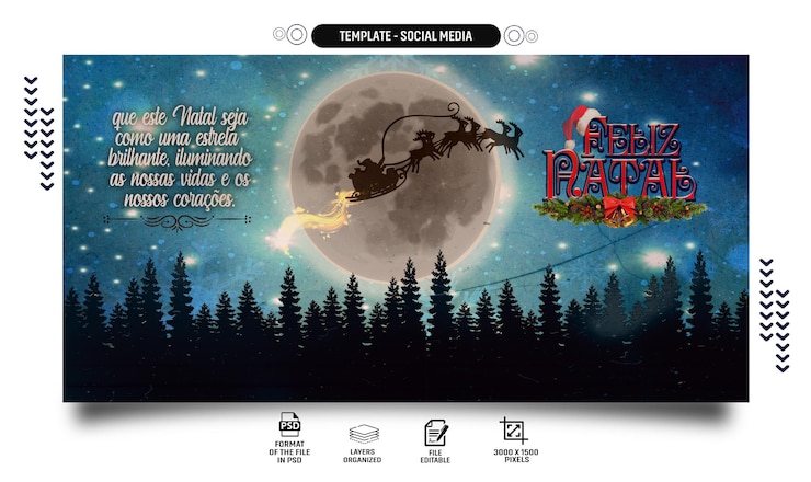 PSD template social media de natal feliz natal