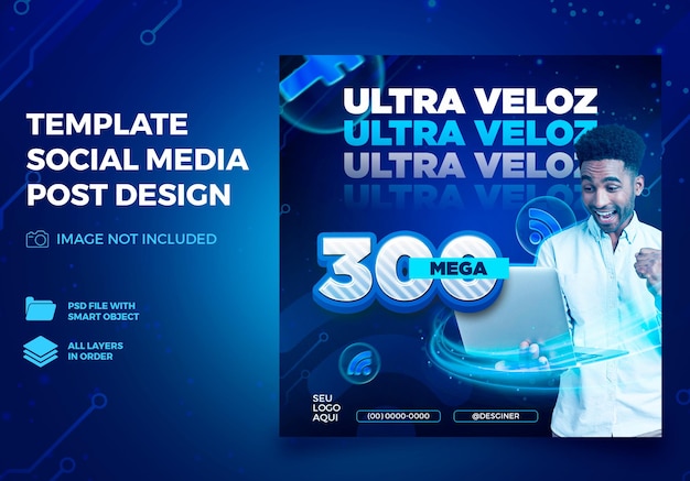 PSD template social media for internet provider in brazil