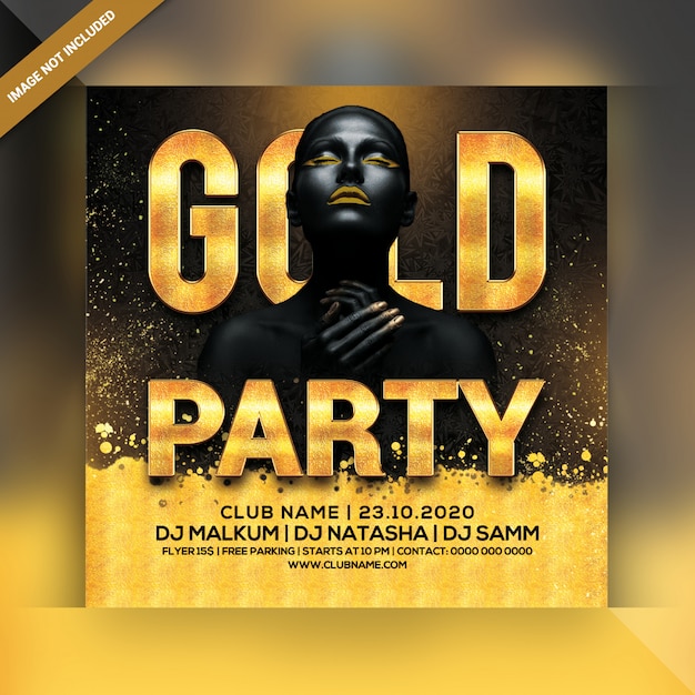 PSD template for square party flyer