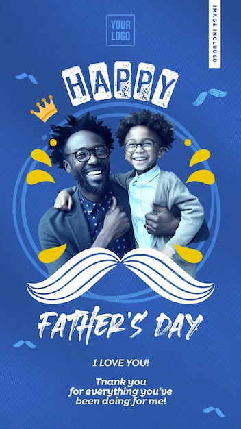 PSD template stories happy father039s day i love you