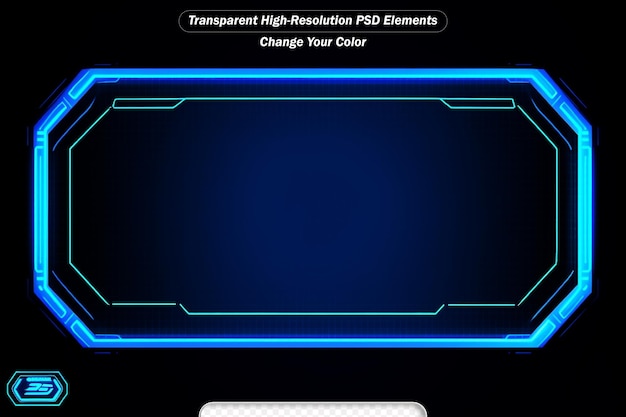 PSD template technology screen frame science blue