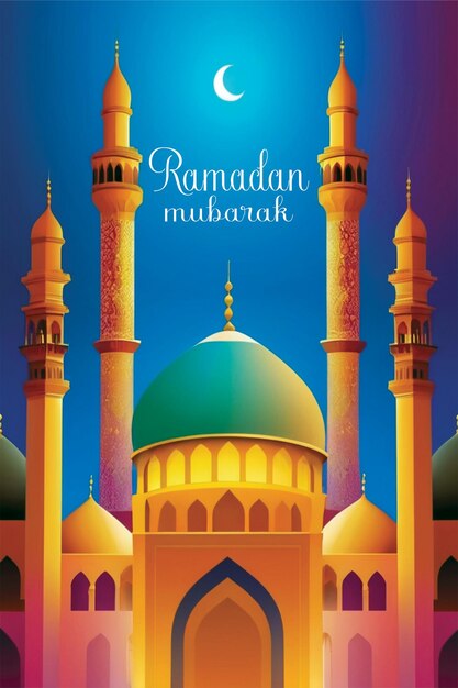 PSD template van de ramadan mubarak moskee