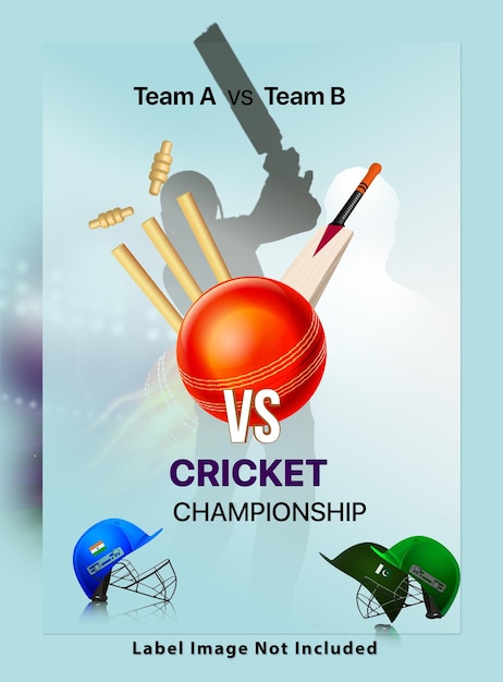 Template voor een flyer voor een cricket-sportevenement