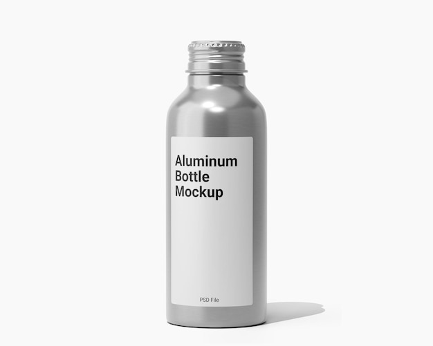 Template voor een mockup van een aluminium fles