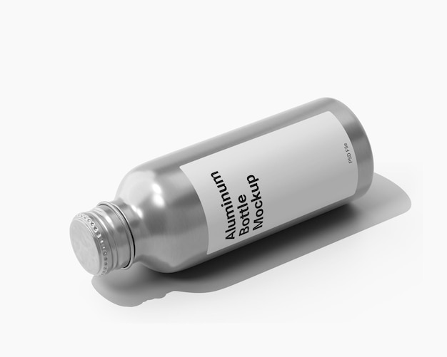 Template voor een mockup van een aluminium fles