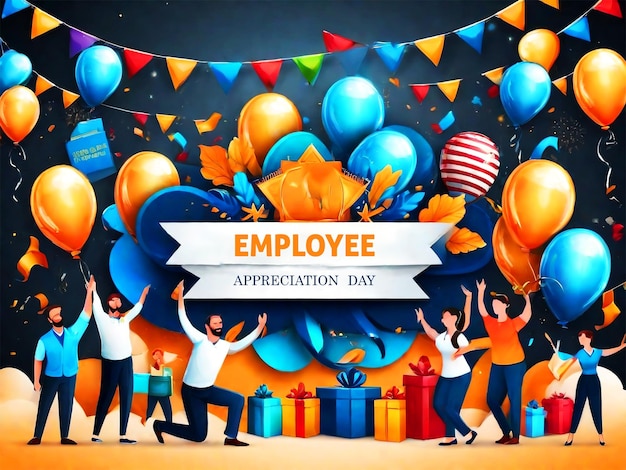 PSD template voor employee appreciation day achtergrond voor employee appreciation event