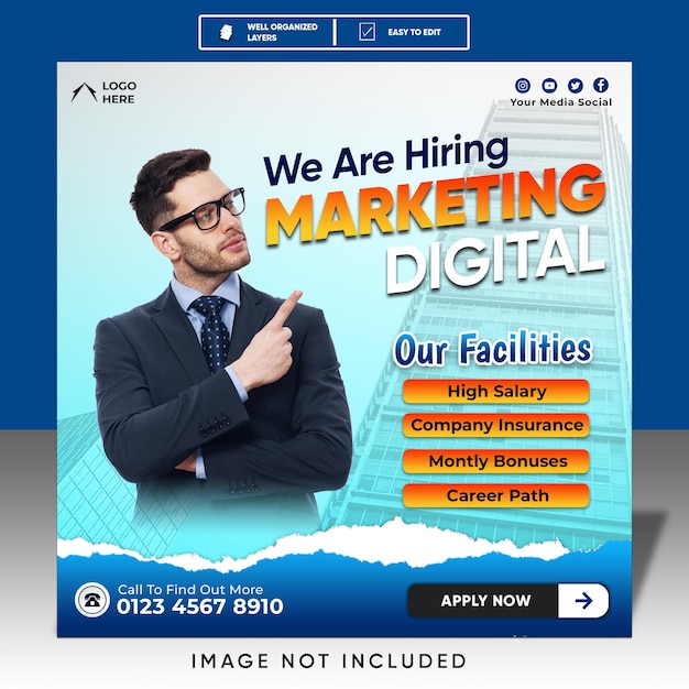 Template We ar Hiring As Marketing