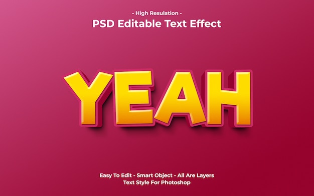 Template of yeah text effect