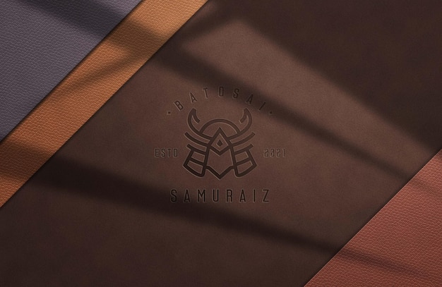 Modelli mockup branding logo in pelle