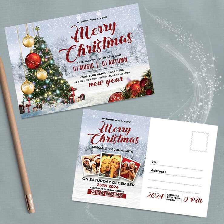 PSD templates voor kerstkaartjes