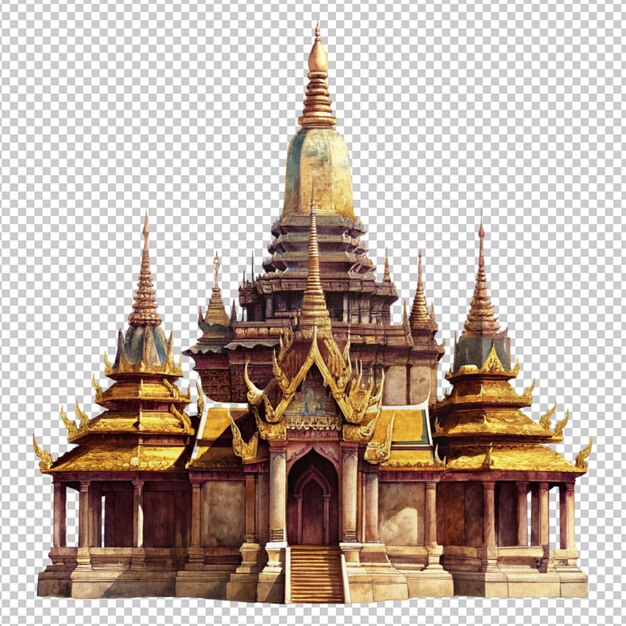 PSD temple on transparent background