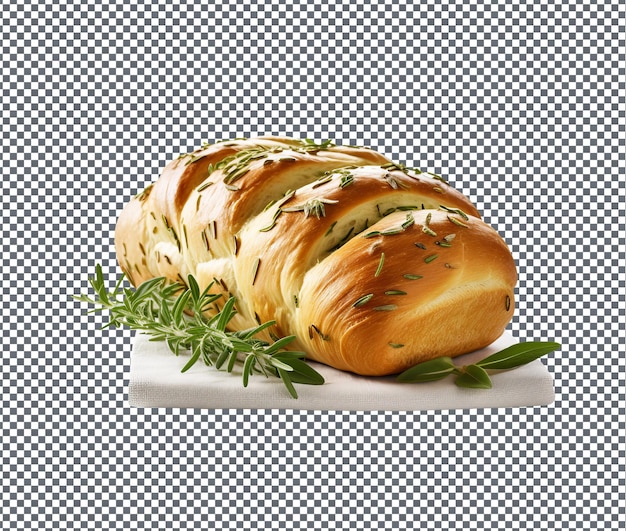 PSD tempting fragrant herb infused bread isolated on transparent background