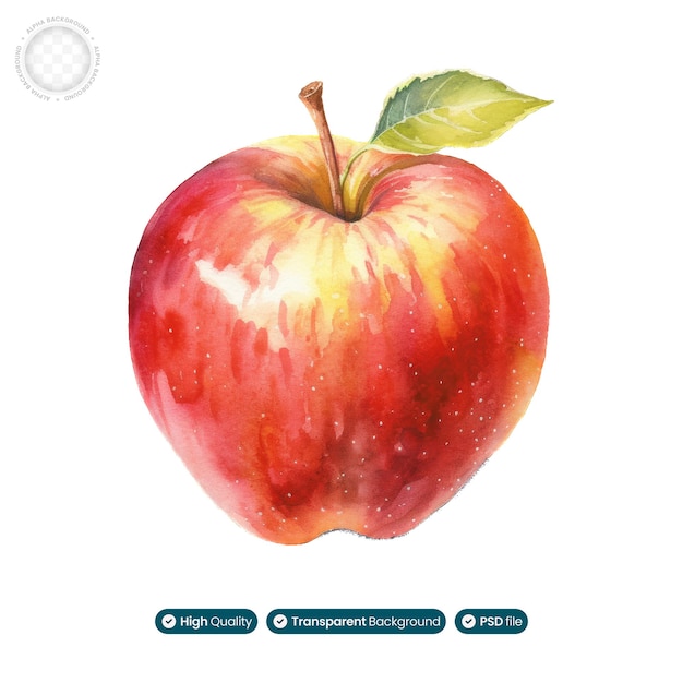 PSD tempting temptation apple watercolor delight