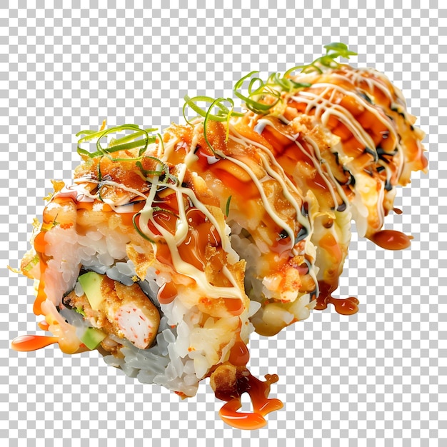 PSD tempura sushi roll png met doorzichtige achtergrond