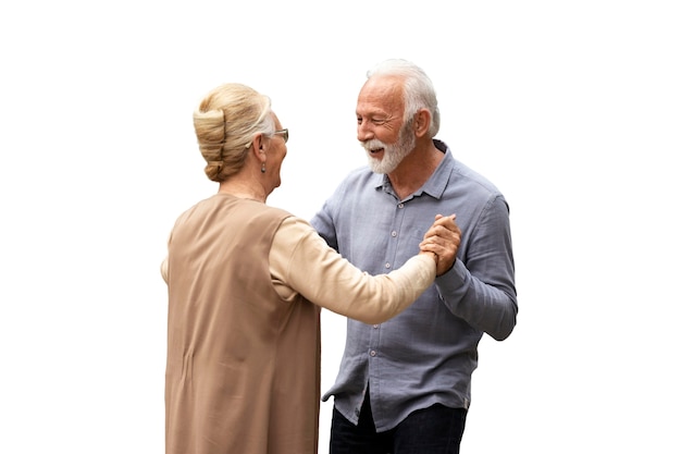 Tender moments of elder couple