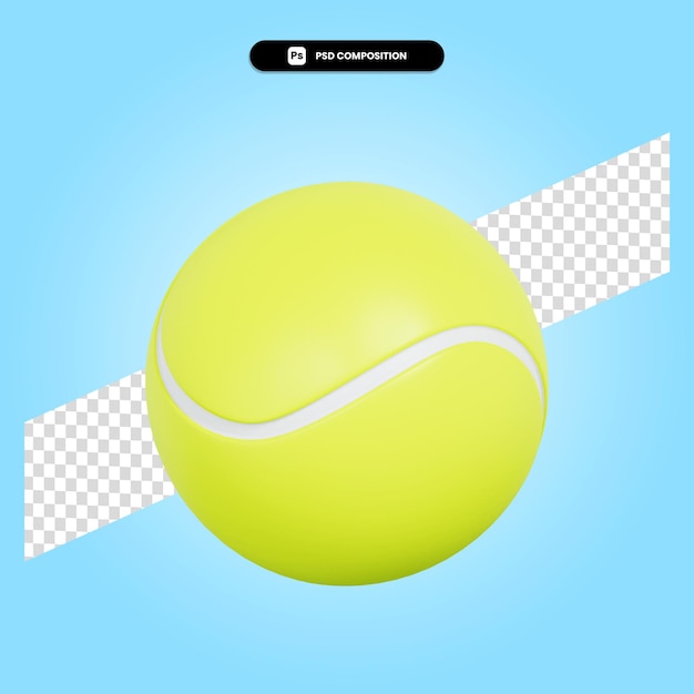 PSD tennis ball 3d render illustration isolated