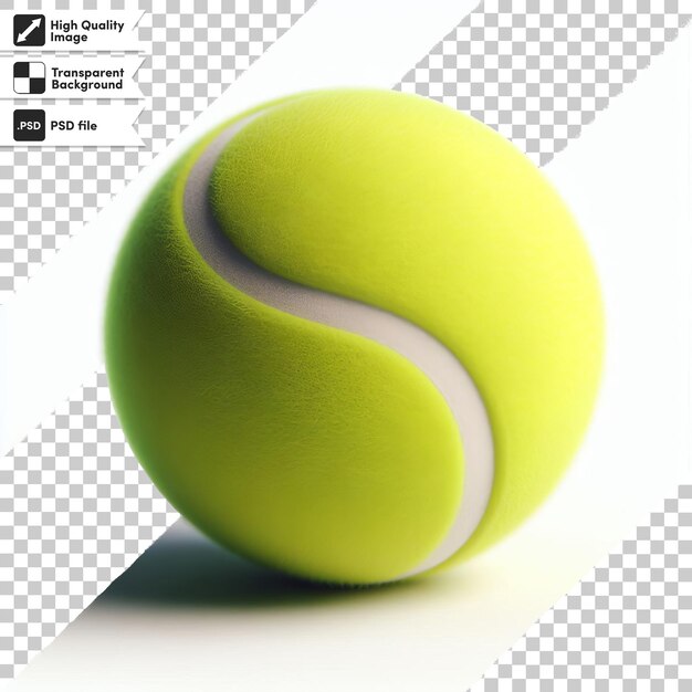 PSD a tennis ball is shown with the words tennis on it