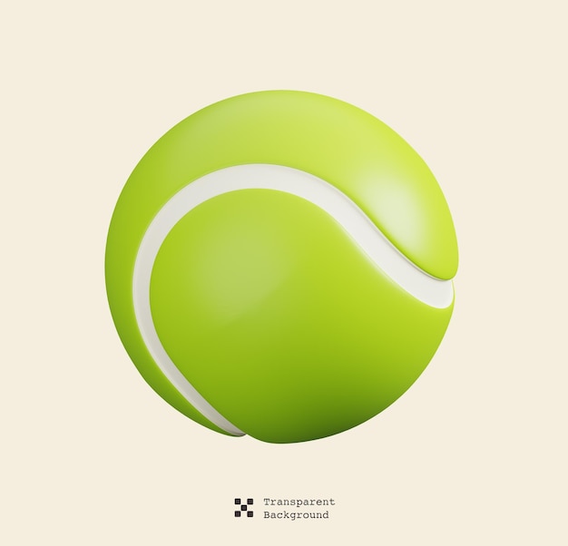 Tennis ball isolated sports fitness and game symbol icon 3d render illustration