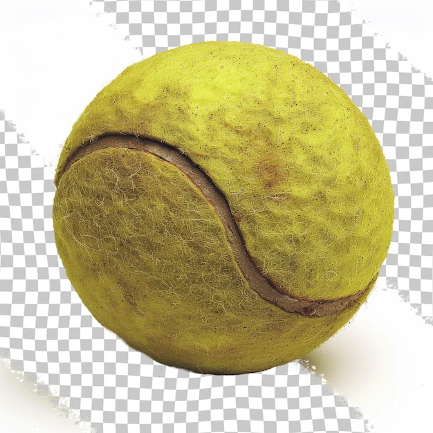 PSD una palla da tennis con un segno marrone su di essa