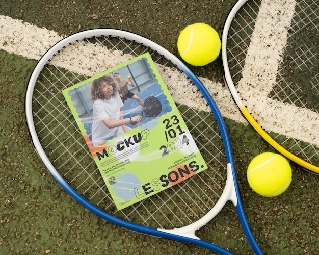 PSD tennis competition flyer mockup