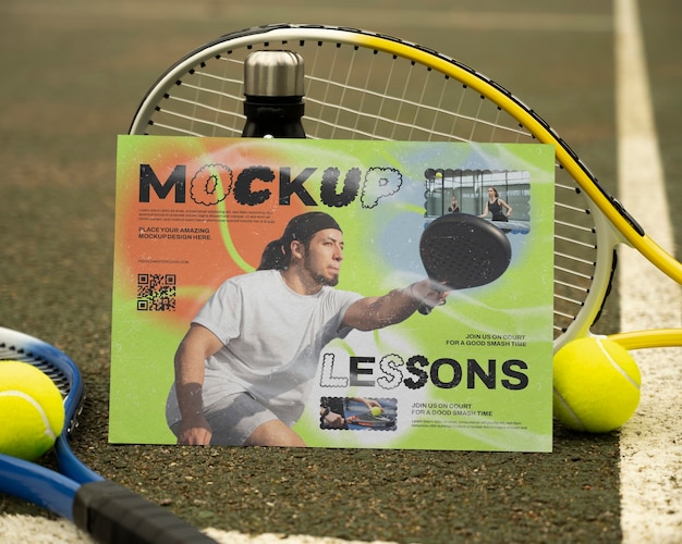 PSD tennis competition flyer mockup