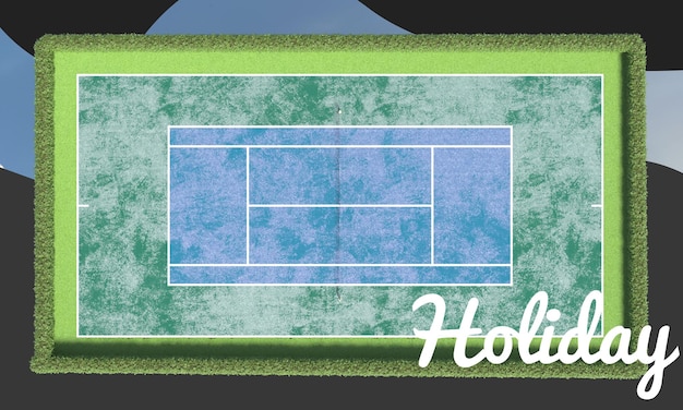 tennis court isolated top view