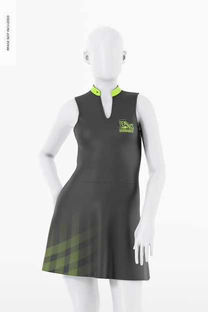 Vista frontale del mockup del vestito da tennis