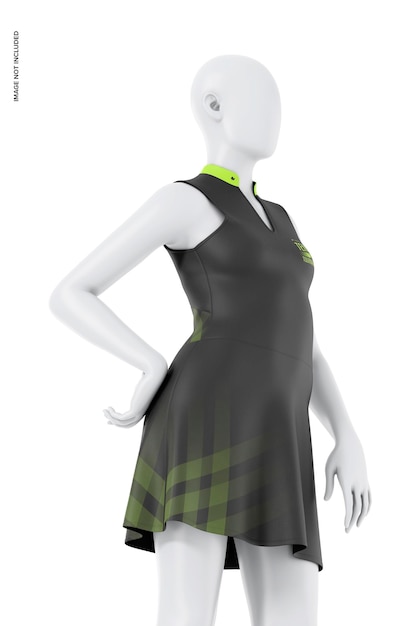 PSD tennis dress mockup right view