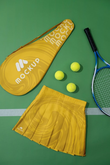 Tennis essentials with 80s aesthetic