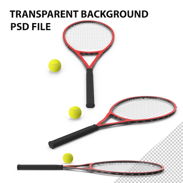 PSD racchetta e palla da tennis png