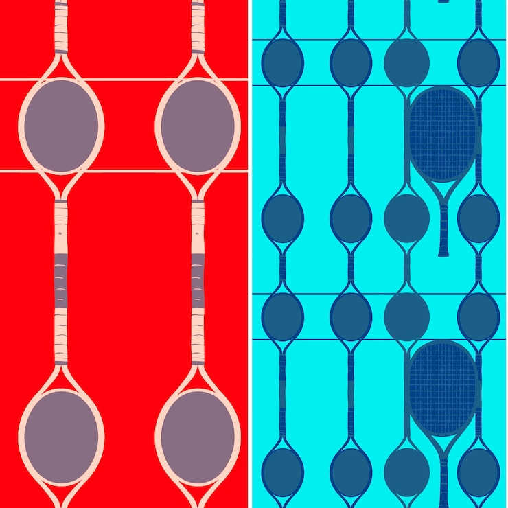 PSD tennis racket with ball shapes and competitive design with c illustration vector pattern designs