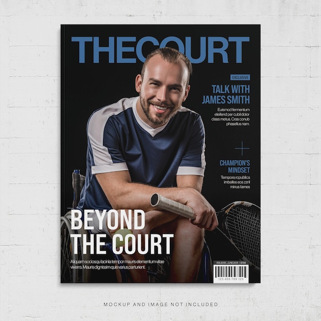 Tennis Sport Magazine Cover Template V6 in Photoshop PSD