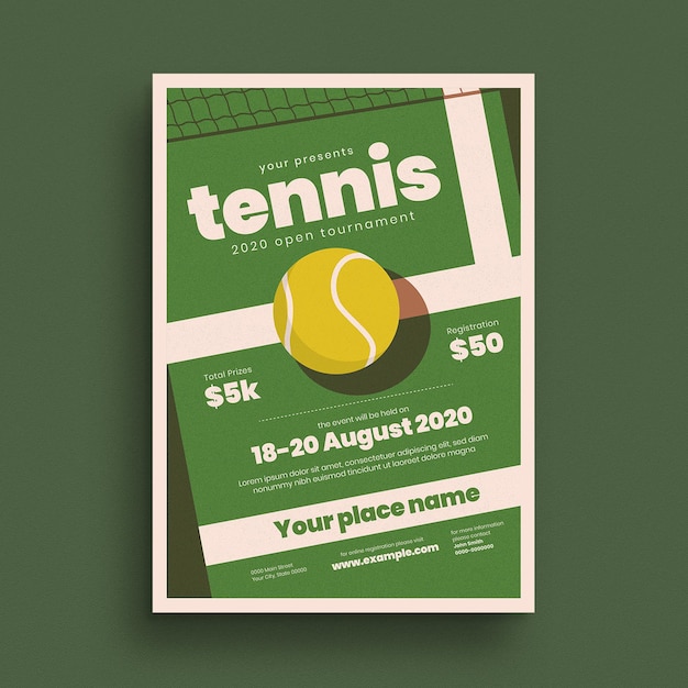 PSD tennis tournament event flyer