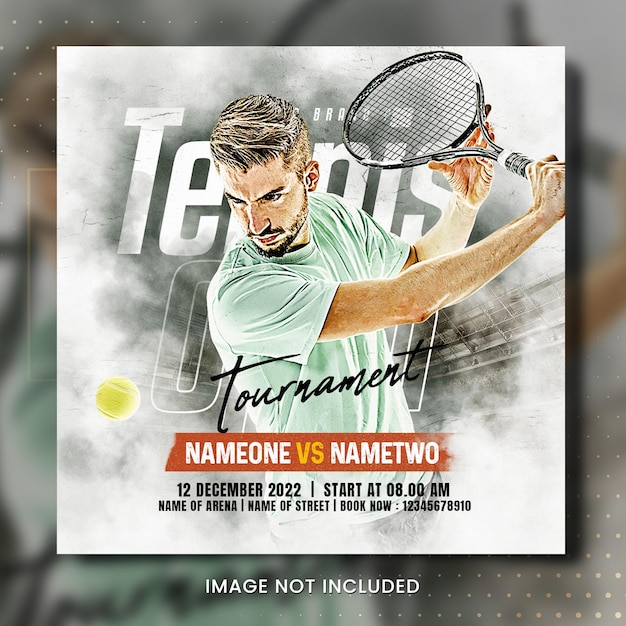 PSD poster del torneo di tennis