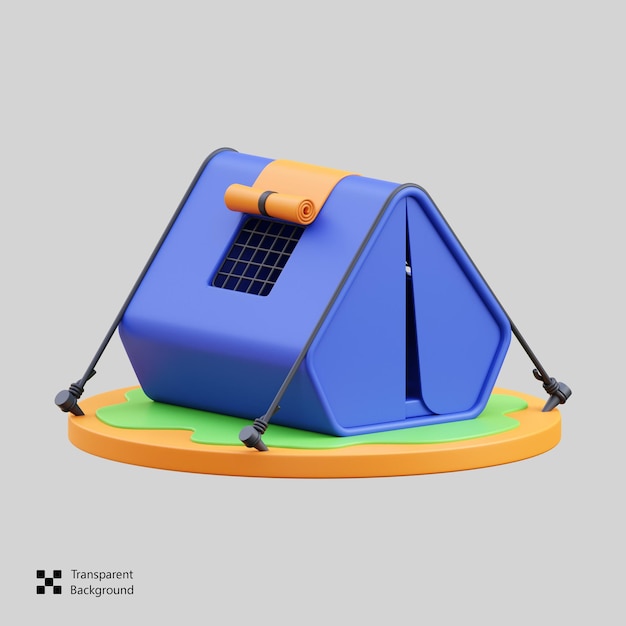 PSD 3d 텐트 아이콘 일러스트레이션
