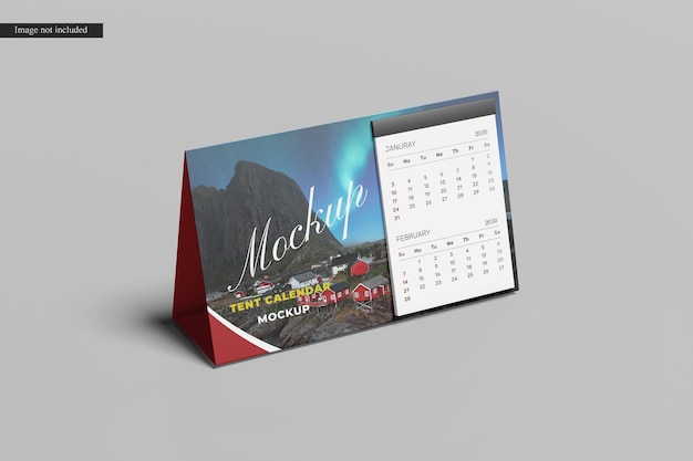 Mockup del calendario della tenda