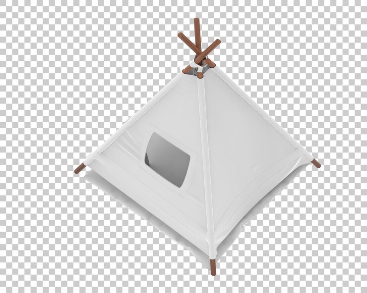 PSD tent geïsoleerd op transparante achtergrond 3d-rendering illustratie