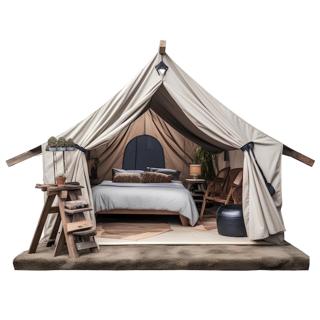 PSD tent glamping huis buitenaanzicht