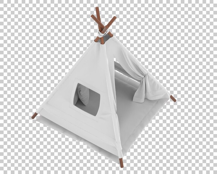 PSD палатка изолирована на прозрачном фоне, 3d рендеринг иллюстрации
