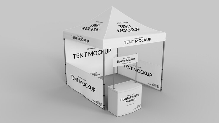PSD tent mockup top view
