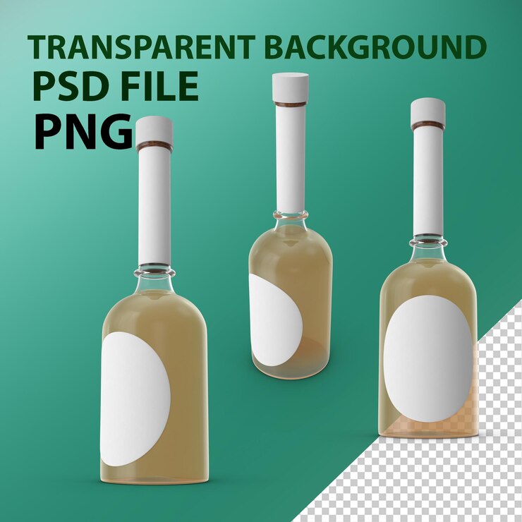 PSD 테킬라 병 목업 png