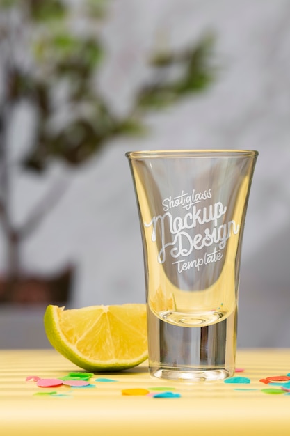 PSD tequila shot glass mockup