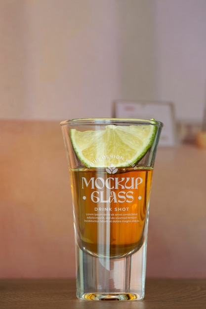 PSD tequila shot glass mockup