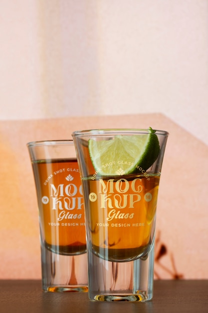 Tequila shot glass mockup