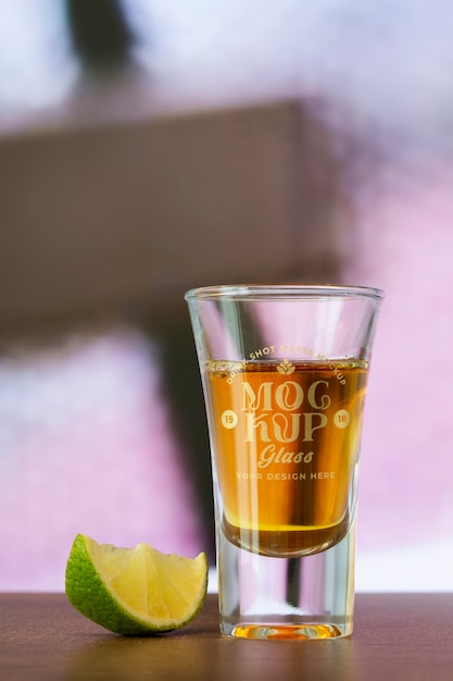 PSD tequila shot glazen mock-up