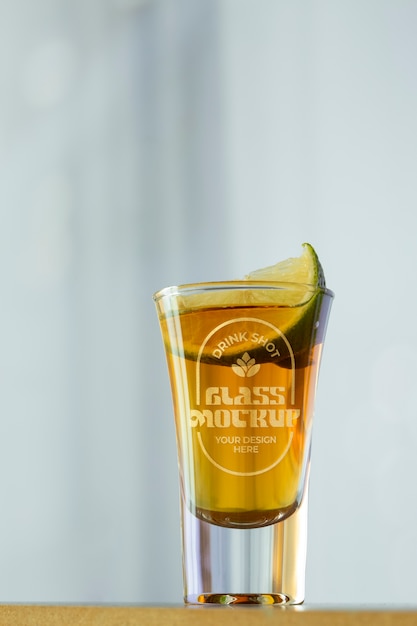 PSD tequila shot glazen mock-up